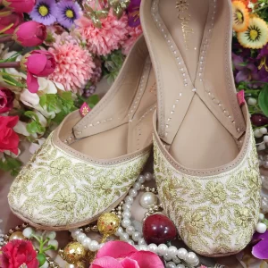 bell zarri flower beige gold