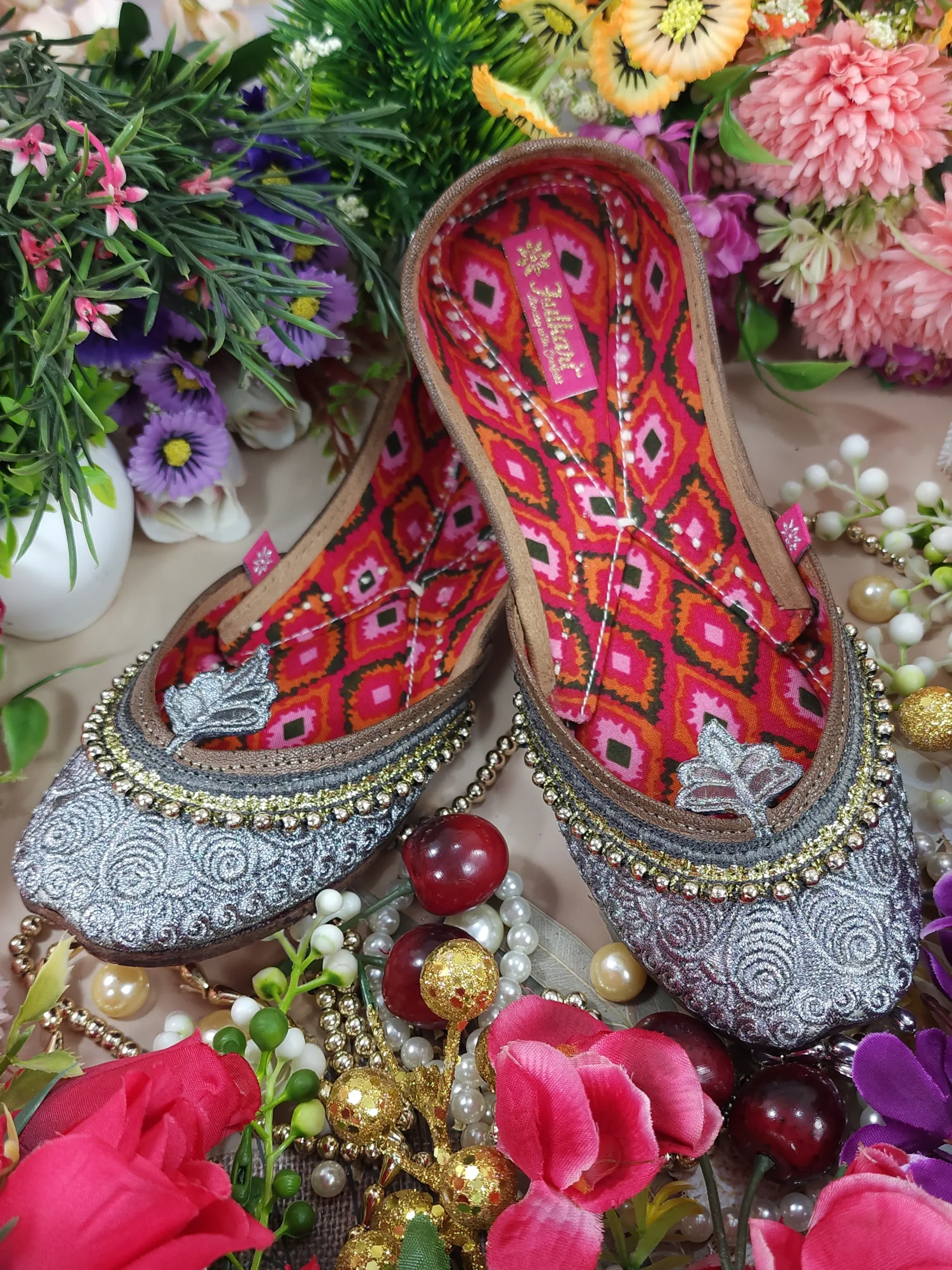 leaf payal gunmetal silver leaf payal gunmetal silver