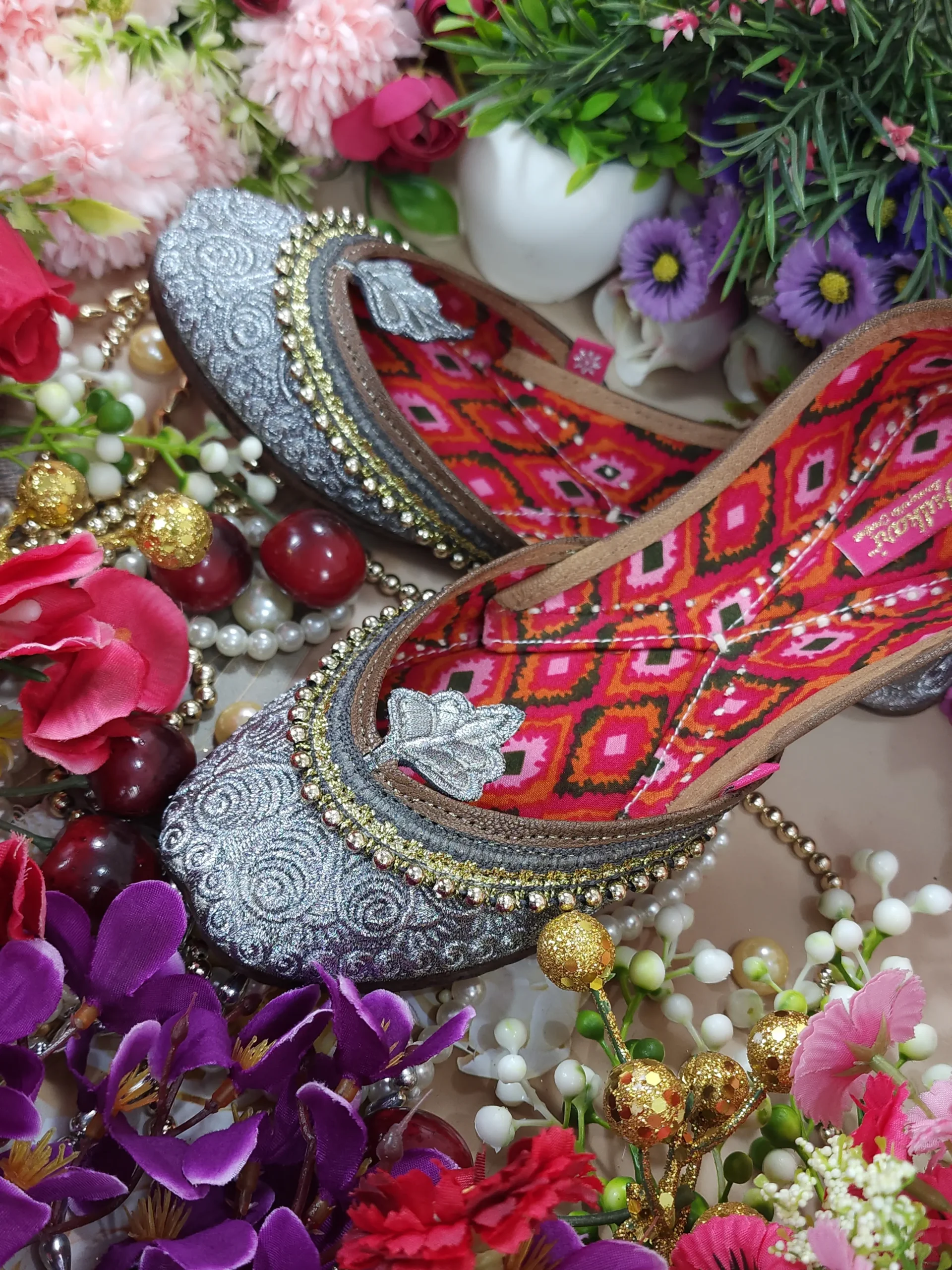 leaf payal gunmetal silver leaf payal gunmetal silver