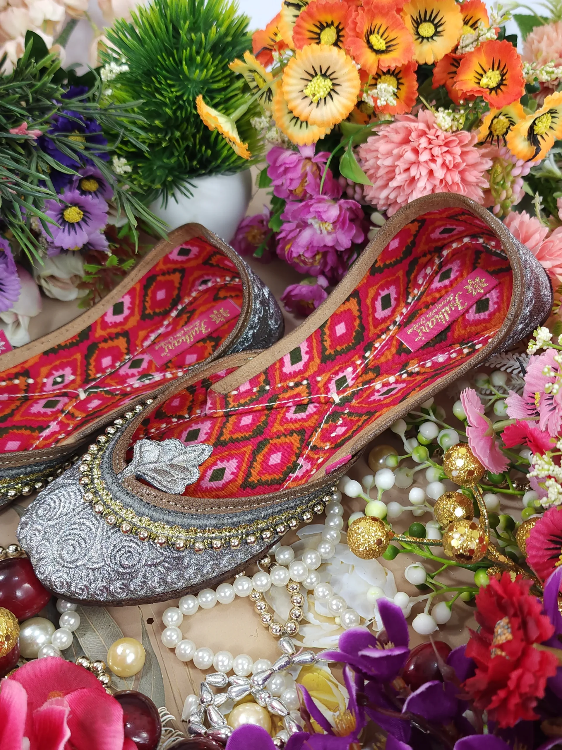 leaf payal gunmetal silver leaf payal gunmetal silver