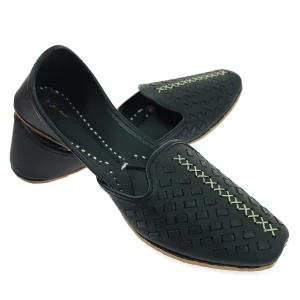 self woven cutwork black