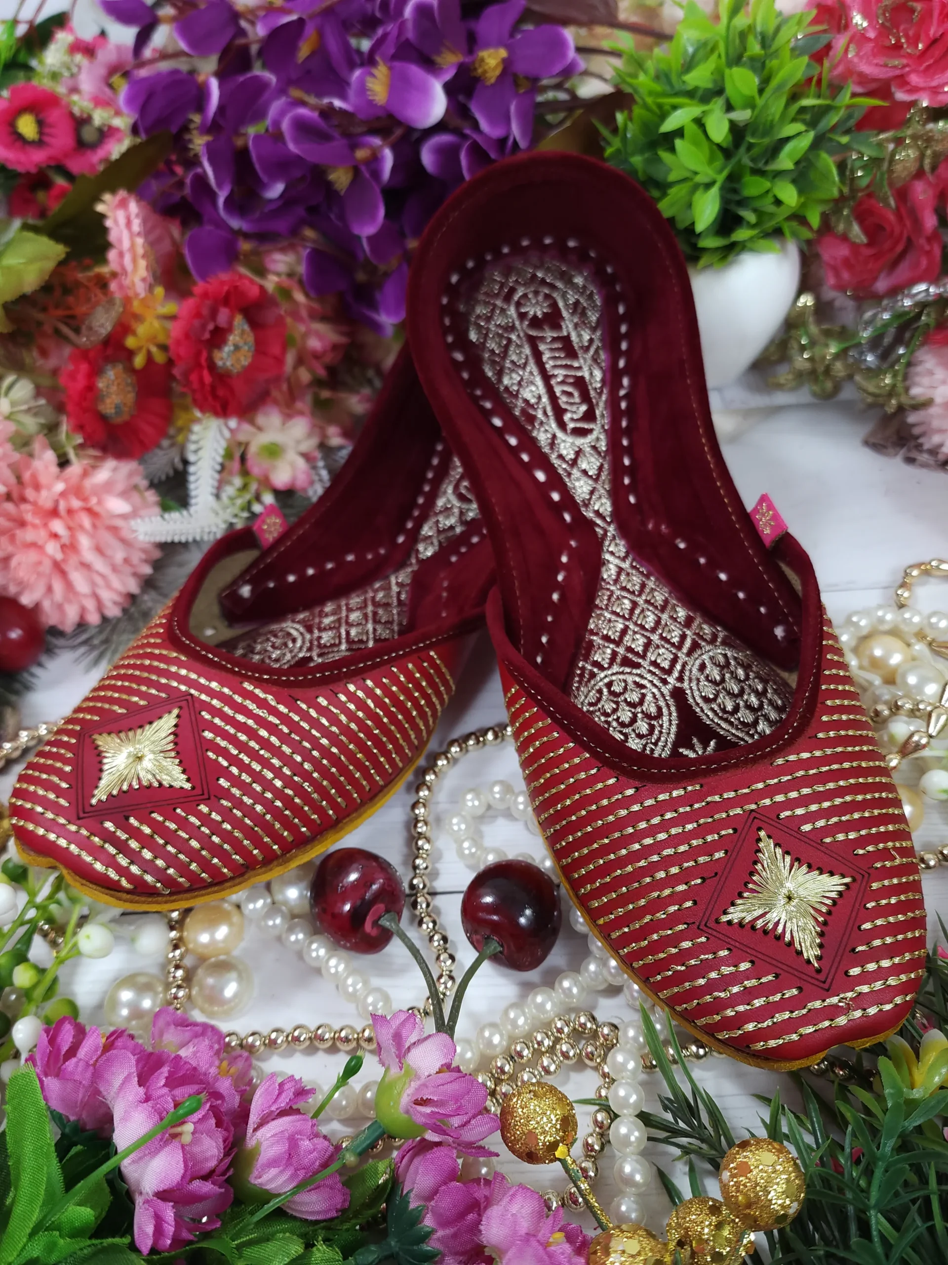sunshine leather embroidry red gold semi casual red gold sunshine leather embroidry red gold semi casual red gold