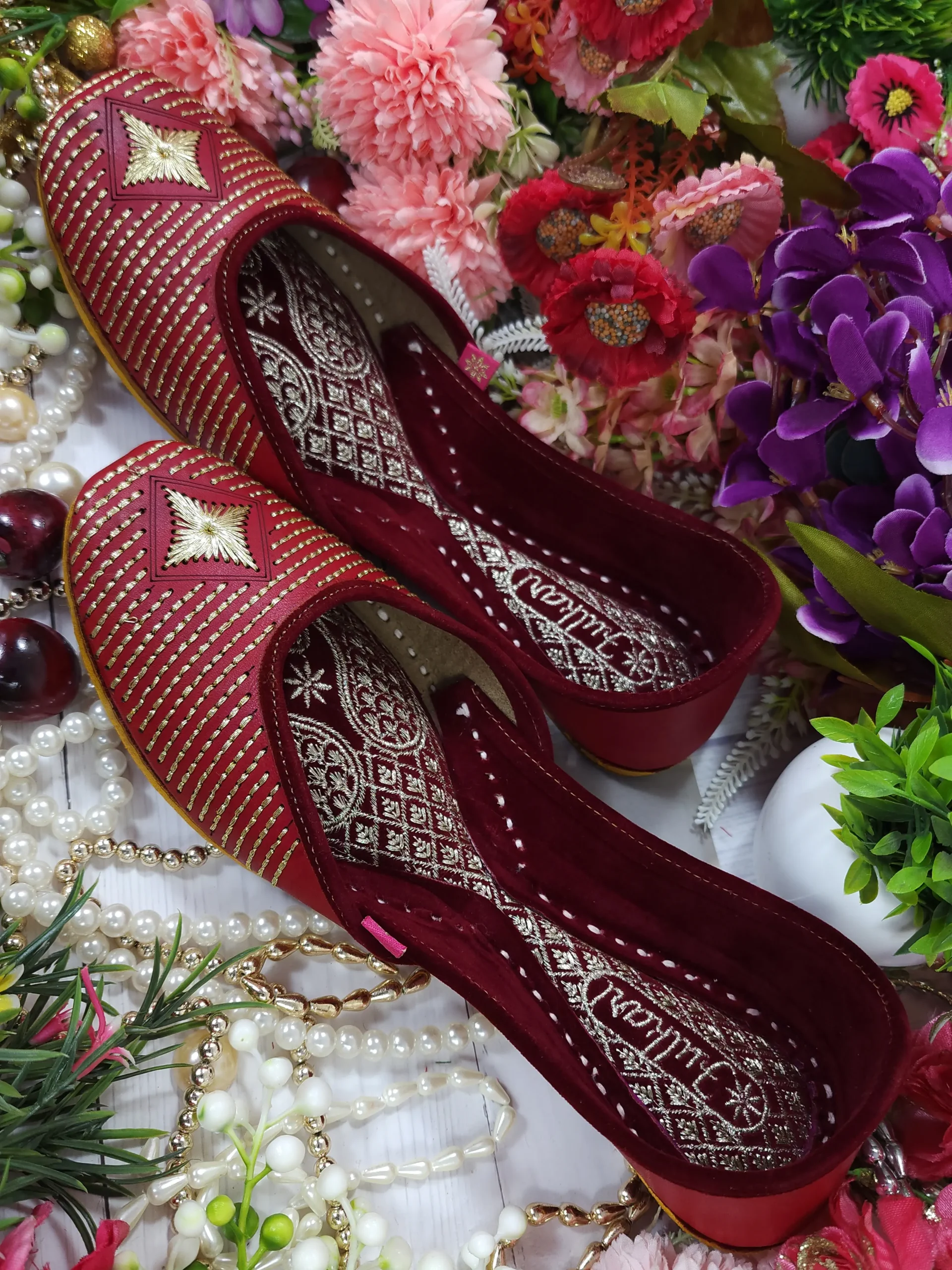 sunshine leather embroidry red gold semi casual red gold sunshine leather embroidry red gold semi casual red gold
