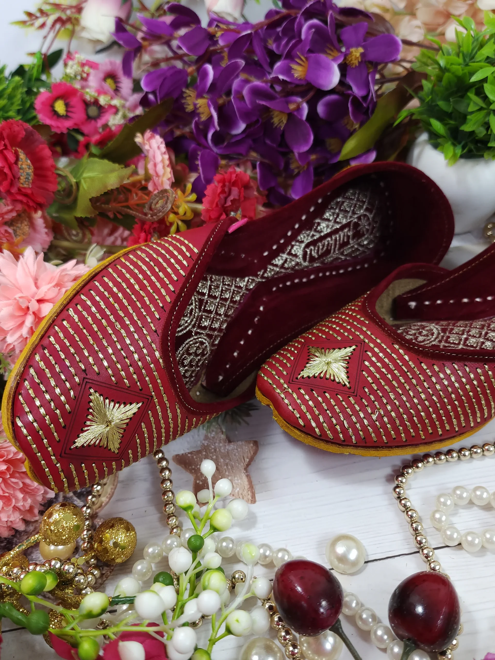 sunshine leather embroidry red gold semi casual red gold sunshine leather embroidry red gold semi casual red gold
