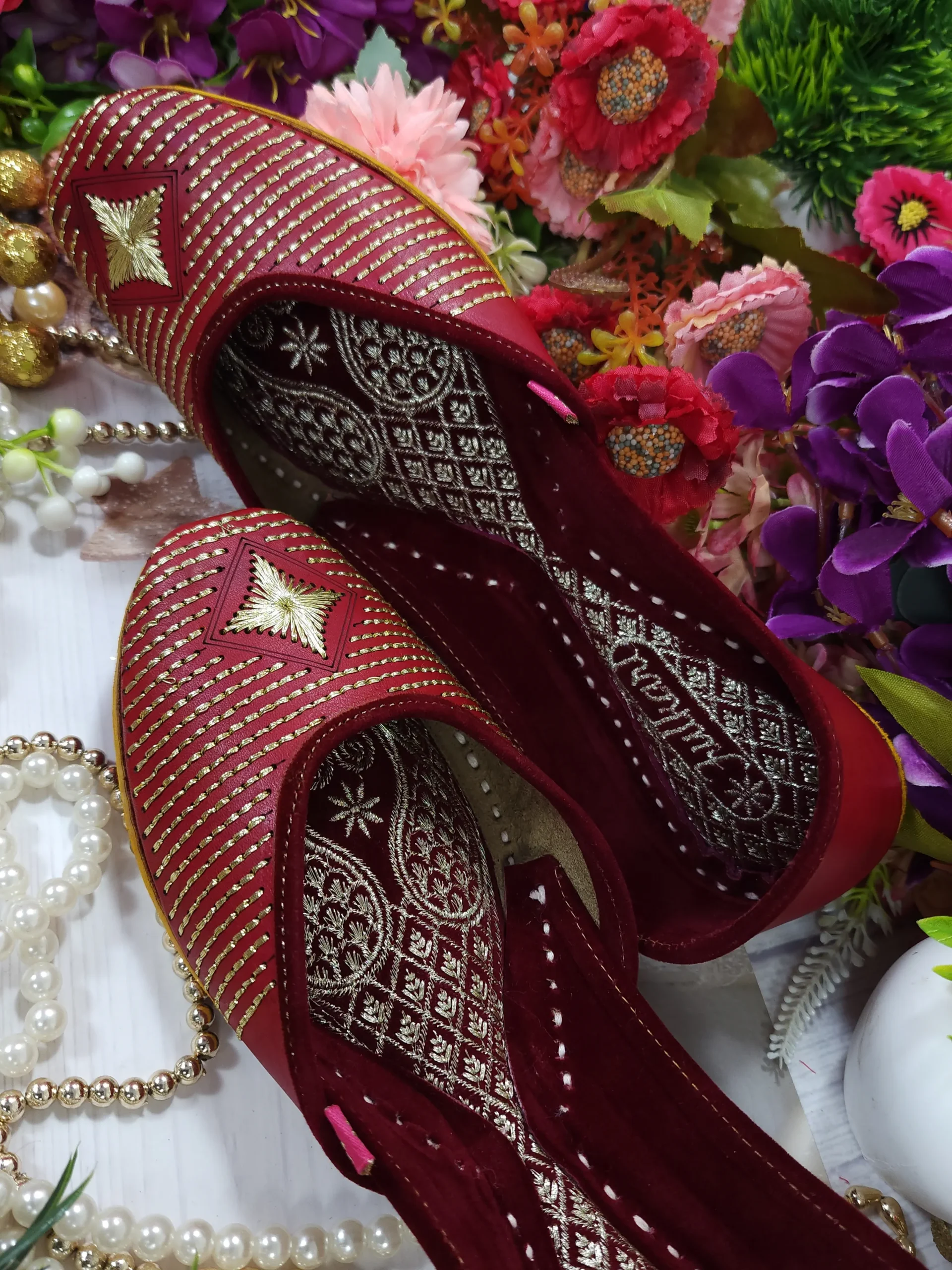 sunshine leather embroidry red gold semi casual red gold sunshine leather embroidry red gold semi casual red gold