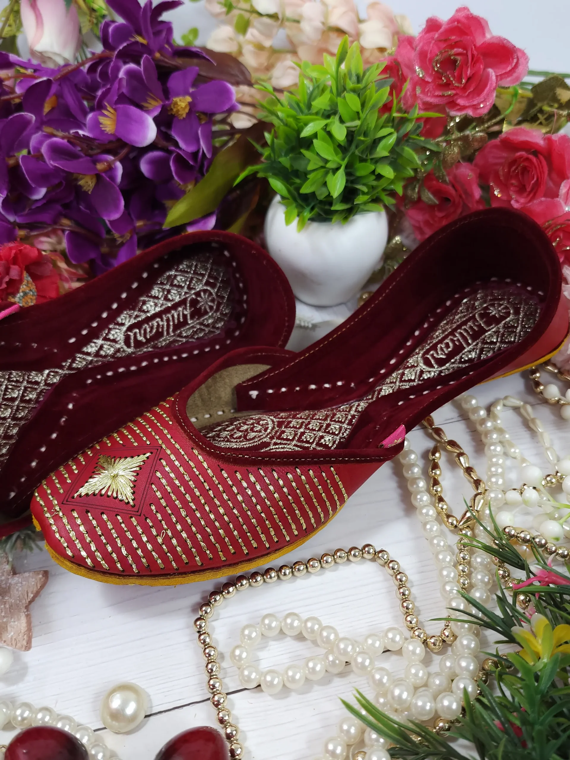 sunshine leather embroidry red gold semi casual red gold sunshine leather embroidry red gold semi casual red gold