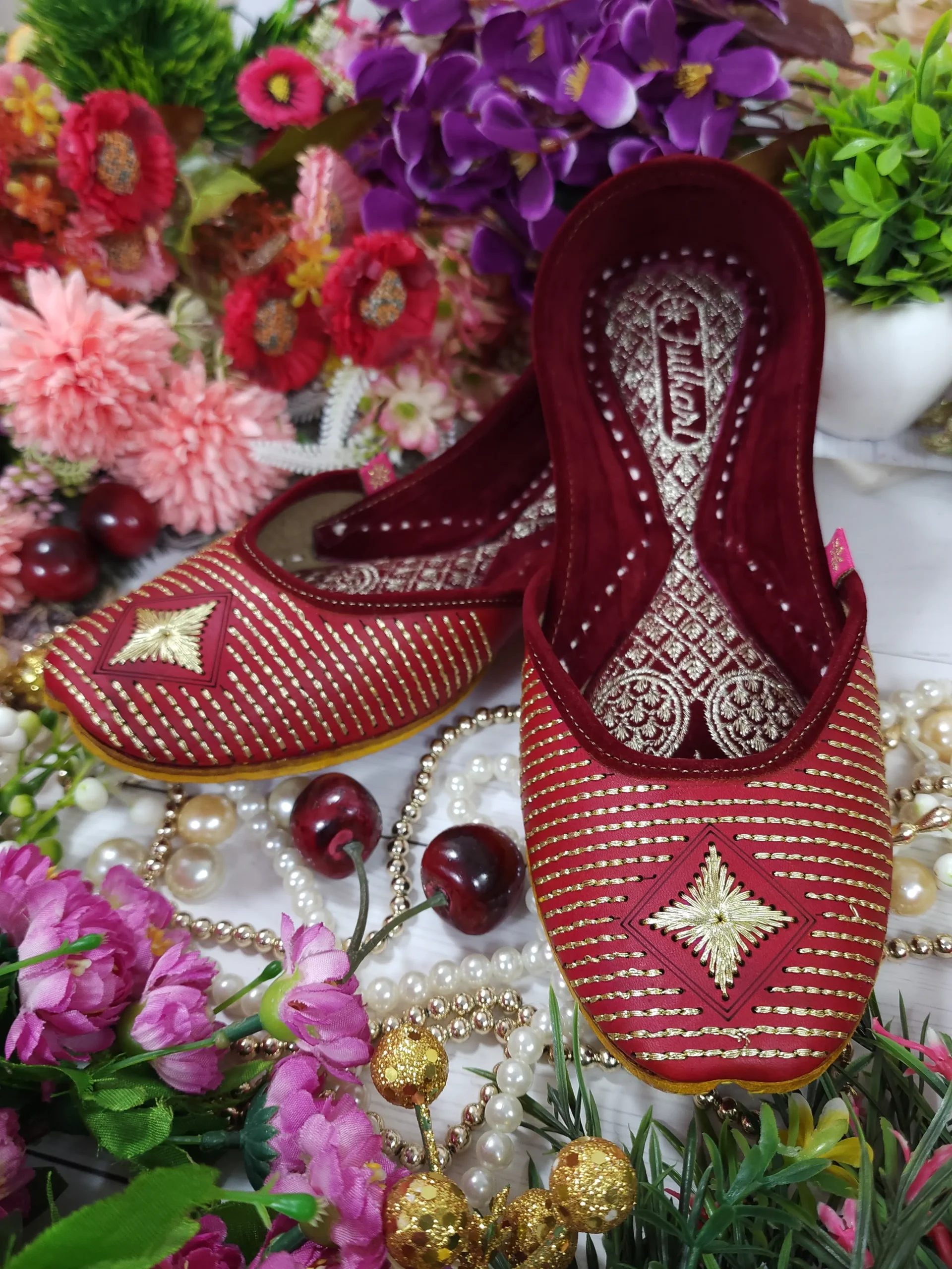 sunshine leather embroidry red gold semi casual red gold sunshine leather embroidry red gold semi casual red gold