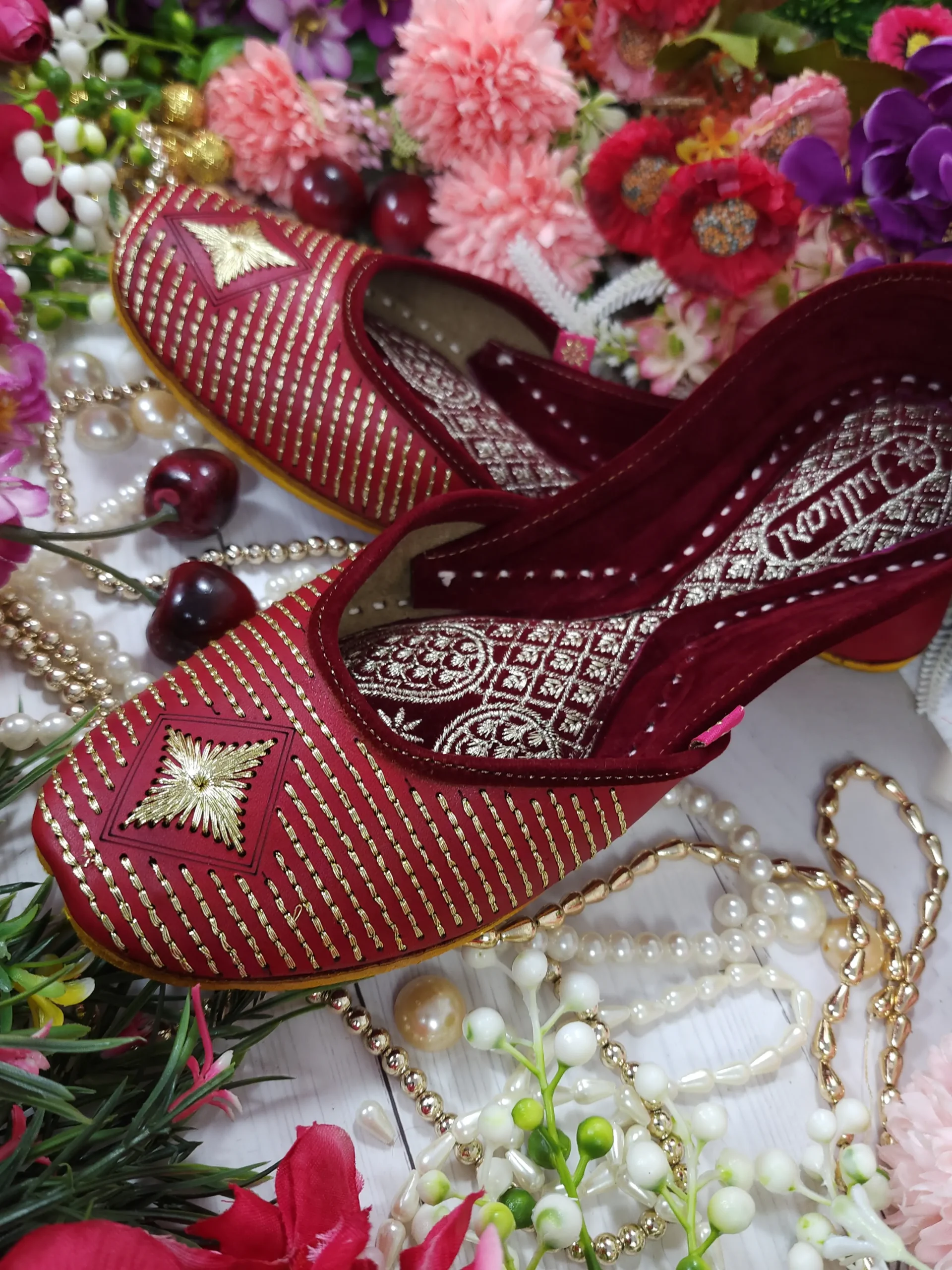 sunshine leather embroidry red gold semi casual red gold sunshine leather embroidry red gold semi casual red gold