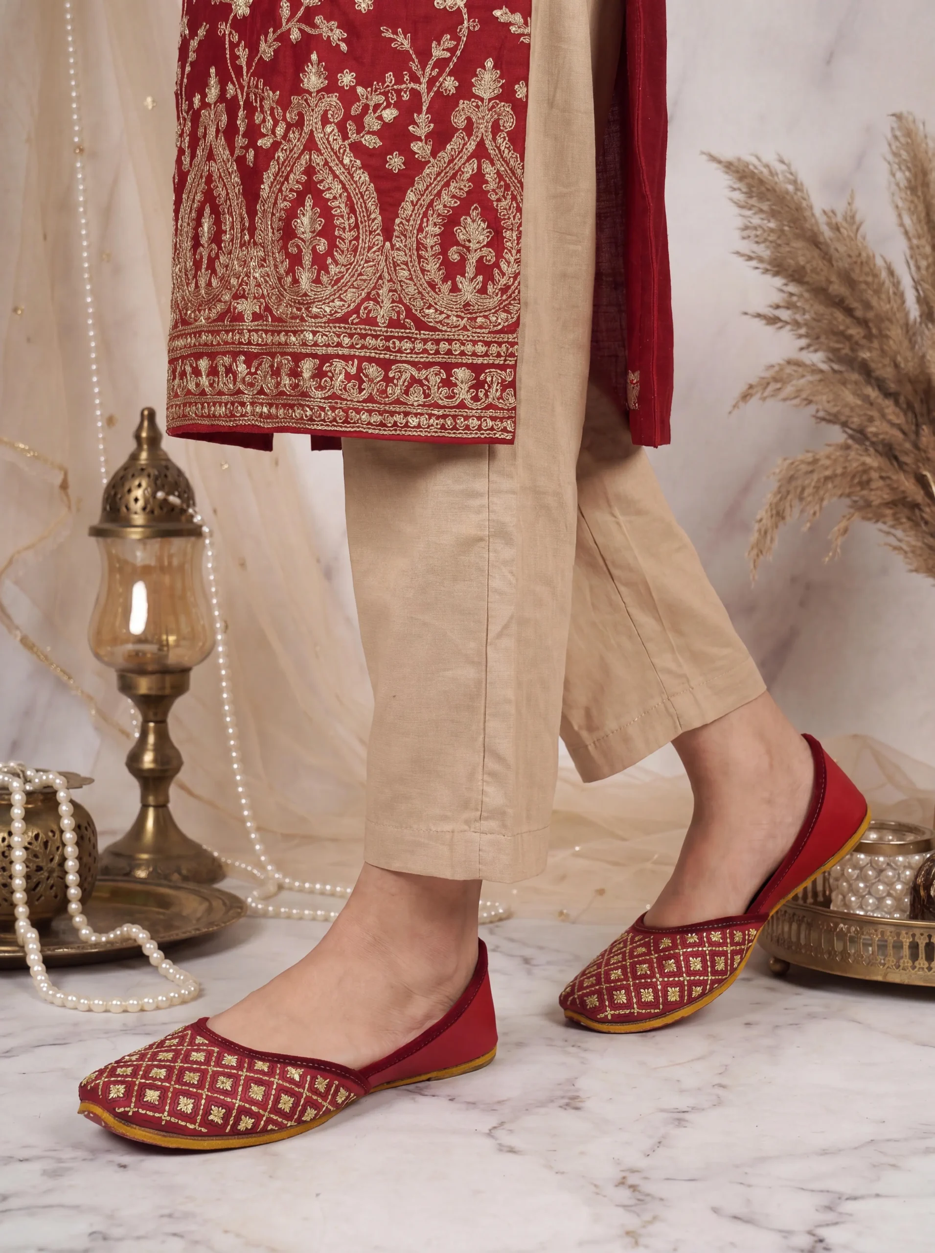 zarri stone leather embroidery red gold zarri stone leather embroidery red gold