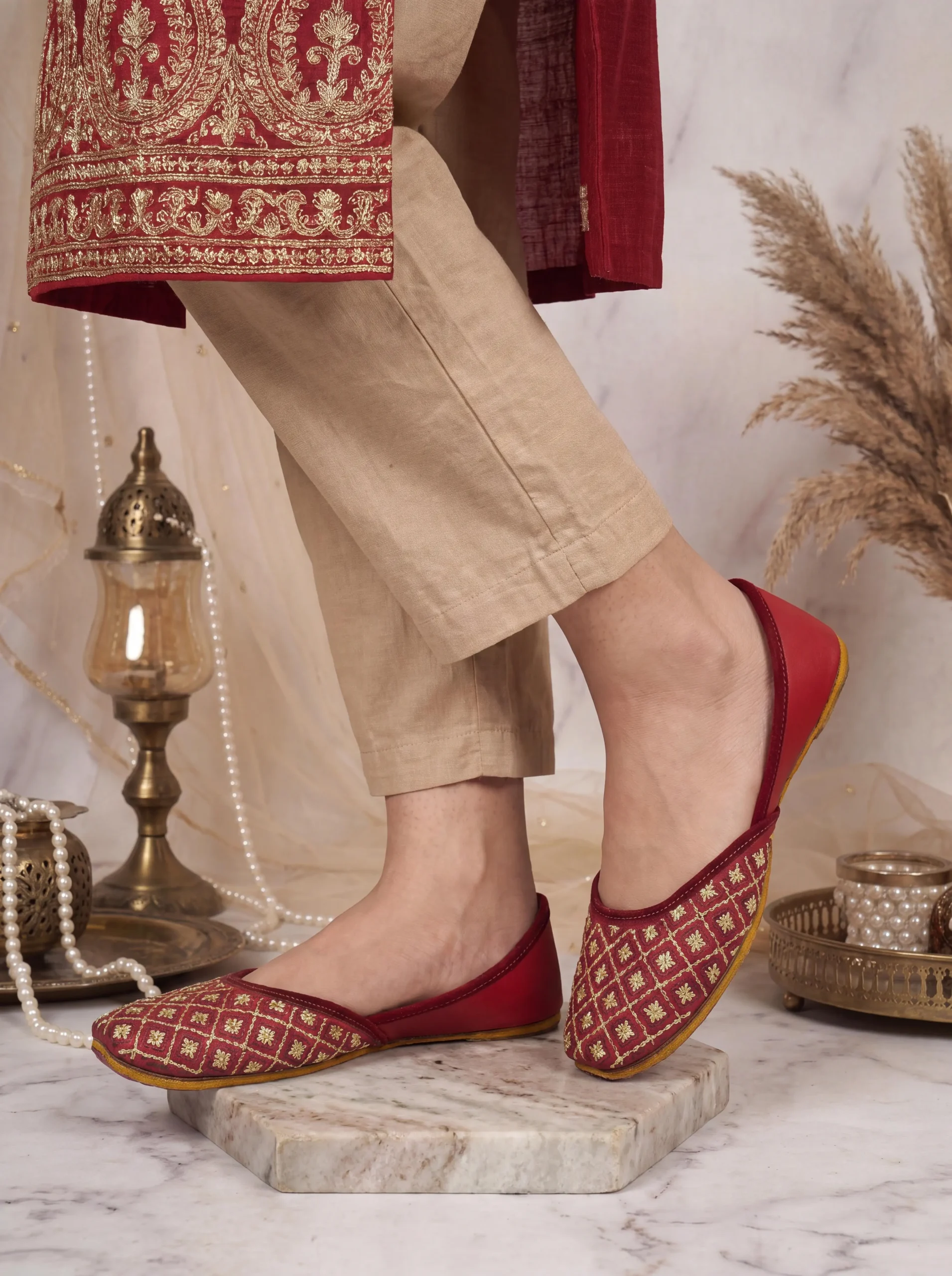 zarri stone leather embroidery red gold zarri stone leather embroidery red gold