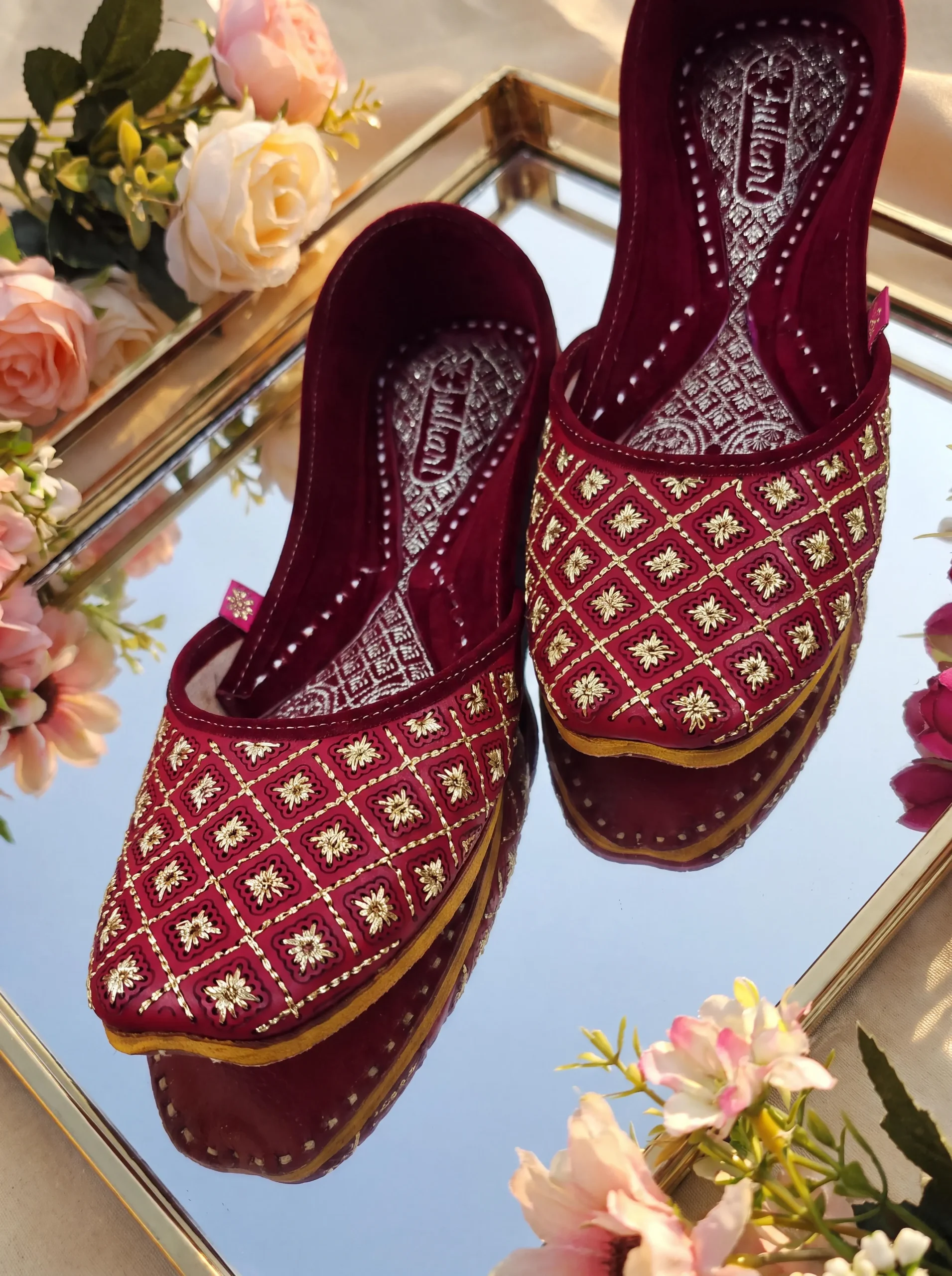 zarri stone leather embroidery red gold zarri stone leather embroidery red gold