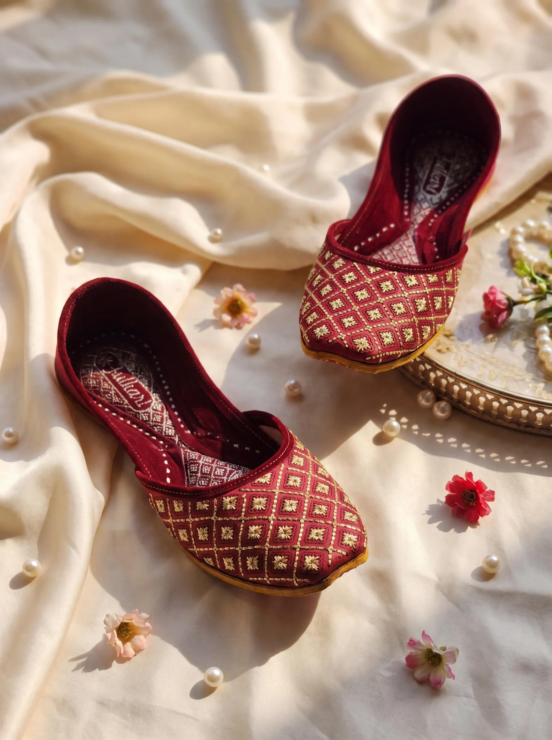 zarri stone leather embroidery red gold zarri stone leather embroidery red gold